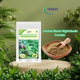 YAMKAY Manathakkali Leaf Powder - Organic Solanum Nigrum | Black Nightshade Powder | 100% Natural Herbal Supplement | Nutrient-Rich Leaf Powder for Health (300 GM, Black Nightshade Powder)