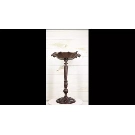 Ebros Gift Rustic Cast Iron Hummingbird Perching On Sunflower Garden Bird Feeder Bath 19"H