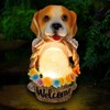 Solar Powered LED Light Dog Statue Decoration Solar Powered Puppy