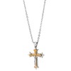COOLSTEELANDBEYOND Small Three-Layer Jesus Christ Crucifix Cross Pendant Men's Women's