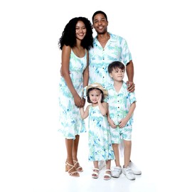 Matchable Family Hawaiian Luau Shirts, Orchid Breeze White, Men, Large