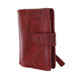 Bear Design Small Men's Leather Wallet with RFID Protection Case, Wallet for Men with Business Card Sleeves and Credit Card Sleeves, red