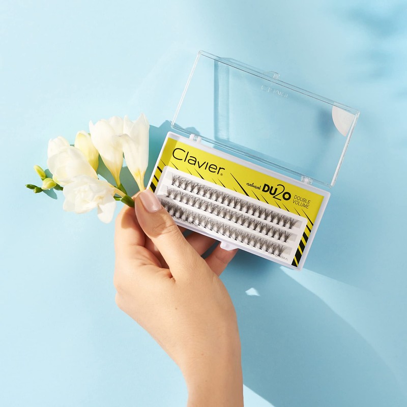 Clavier Du2o Double Volume Artificial Eyelashes in Cups, Various Lengths