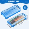 Gueevin 24 Pcs Large Capacity Plastic Pencil Box Clear Plastic