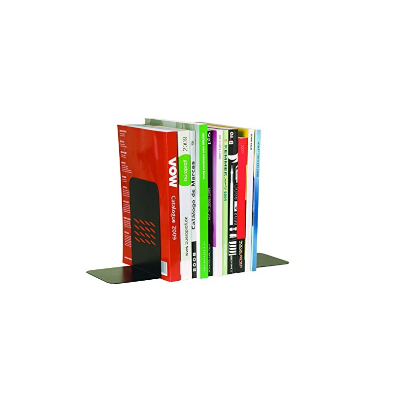 Q-Connect L-Shaped Metal Bookend - Pack of 2, Black