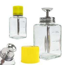 Misforu 6 Oz/ 180ml Nail Polish Remover Pump Empty Dispenser Bottle Empty One-Touch Liquid Cleanser Pump Dispenser Alcohol Bottle for Alcohol, Acetone, Nail Polish and Makeup Remover