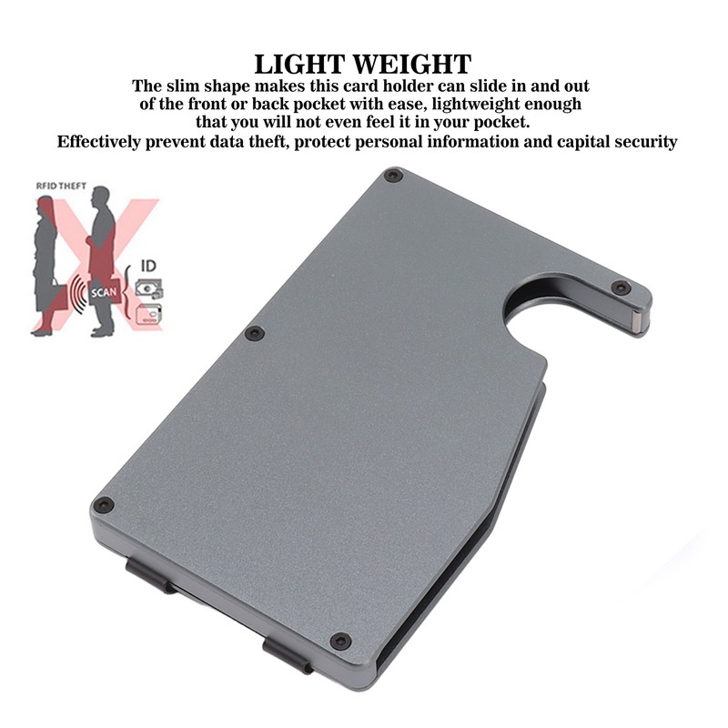 Minimalist Card Holder Aluminum Alloy Auto Ejected Anti Theft Credit