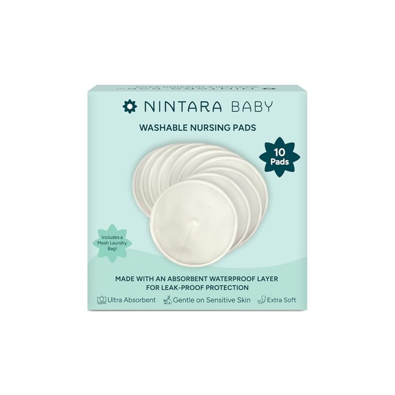 NintaraBaby - almohadillas para orejas reutilizables de lactancia Algodón de