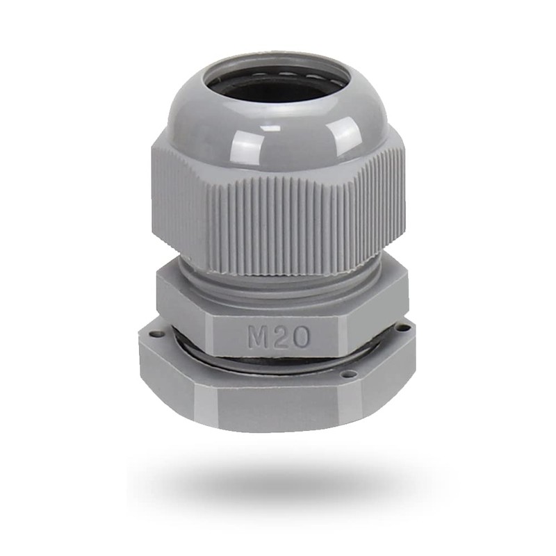 10 Pack M20 20mm IP68 Waterproof Grey Cable Glands, Suitable