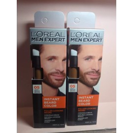 L'Oréal Lot 2 L'Oreal men expert instant beard #05 Light Medium Brown Washes Off Easily