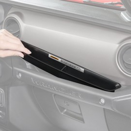 Quadratec Grab Bar Tray - Fits Jeep Wrangler JL & Gladiator JT 2018-2022 - Dashboard Grab Handle Tray Storage - Slides in Grab Bar Above Glove Box - Jeep Wrangler Interior Accessories Organizer