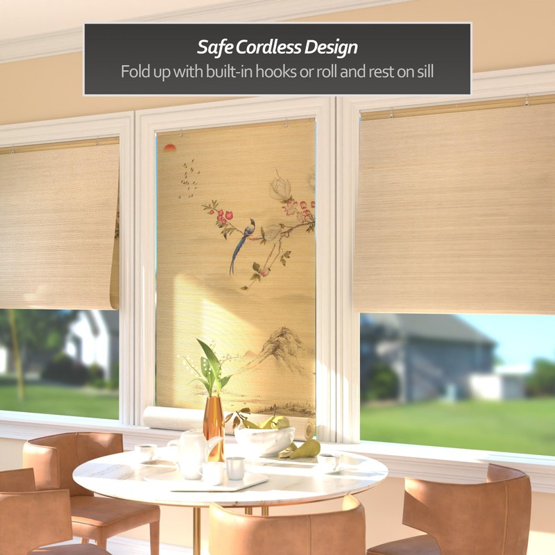 Red Lantern Bamboo Window Shade Blind - Rising Sun 36"