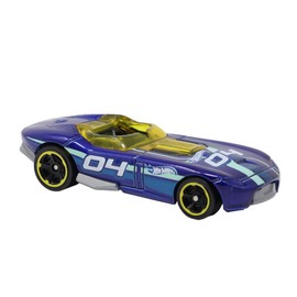 Hot Wheels - Pieza de repuesto para vehículo fundido a troquel coleccionable BDD04 - Repuesto azul convertible con rayas azules claras y 04