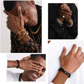 Stainless Steel Curb Chain Cuban Bracelet Bangle Punk Rock Women Men Jewelry Franco Chain Heavy Big Chunky Bracelets