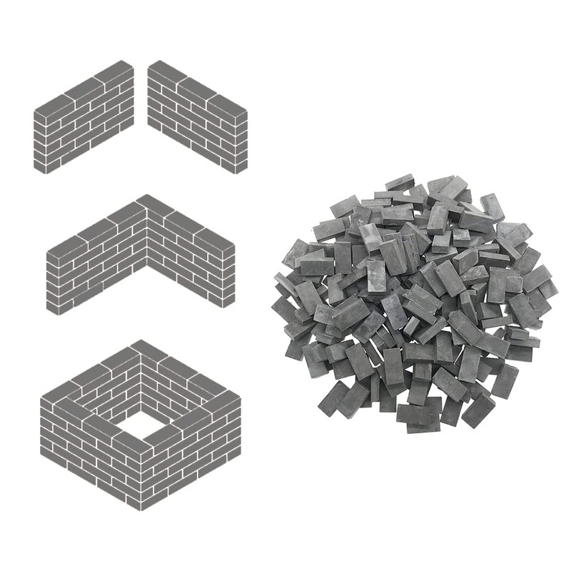 100pcs Miniature Bricks 1/35 Miniature Parts Model Brick DIY Scene