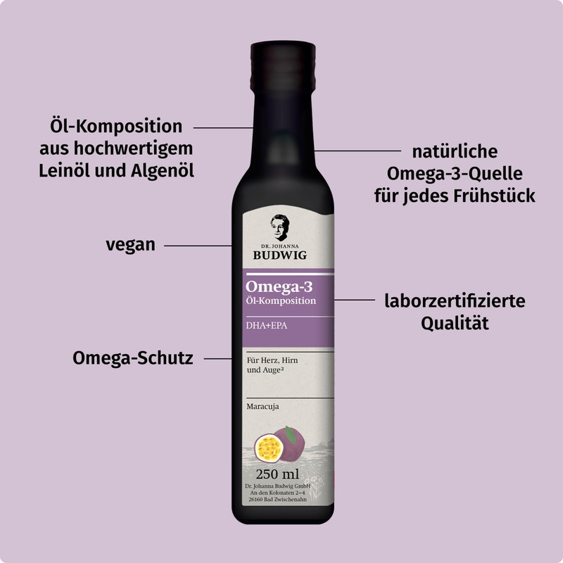 Dr. Budwig Omega-3 DHA + EPA Passion Fruit – Optimal