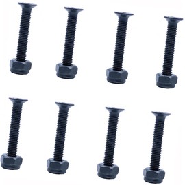 ANCLLO 16pcs 35mm Skateboard Screws Longboard Hardware Set Skate Bridge Nail Truck Screws Nuts for Replacement Black