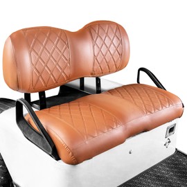 NOKINS Golf Cart Seat Covers Fit EZGO TXT RXV Freedom Liberty Express Premium Front Seat Cushion, Golf Cart Accessories Replacement Premium Front Seat Covers, No Stapler (All Brown)