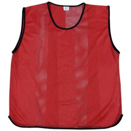 Sterling Sports® 10 X Training Bibs Sports Mesh Bib Football Soccer Rugby Sport Party Outdoor Youth and Adult Sizes Red (Small Boys/Girls(Under 6 year old)[Pack of 10 Bibs]
