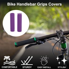 TUCKBOLD Bike Handlebar Grips Covers 125mm Long Soft | Bicycle End Grips Protector Purple 1 Pair