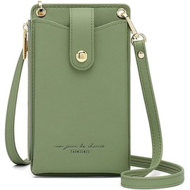 VIVANTE Women's Smartphone Pouch, Shoulder Bag, Crossbody Shoulder Bag, Ultra Small, Small Items, Pochette, Popular, Cute, Lightweight, Card Slot, Wallet, Gusset, Shoulder, green (moss green)