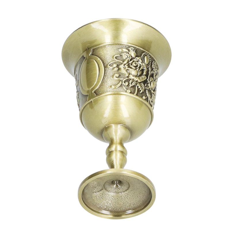 2pcs Wine Glasses Exquisite Chrysanthemum Pattern Vintage Court Style Metal