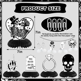 Till Death Do Us Party Bachelorette Party Decorations Bride or Die Party Honeycomb Centerpieces Rip Single Life Bridesmaid Party Decor for Bridesmaid Favor Bride to Be Gift Bridal Shower Supplies