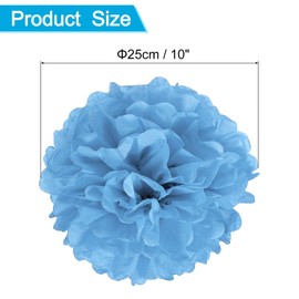 uxcell 10pcs Tissue Paper Pom Poms 10 Inch Tissue Paper Flowers Wall Decorations for Wedding, Birthday Party, Celebration, Festival Decoration, Blue