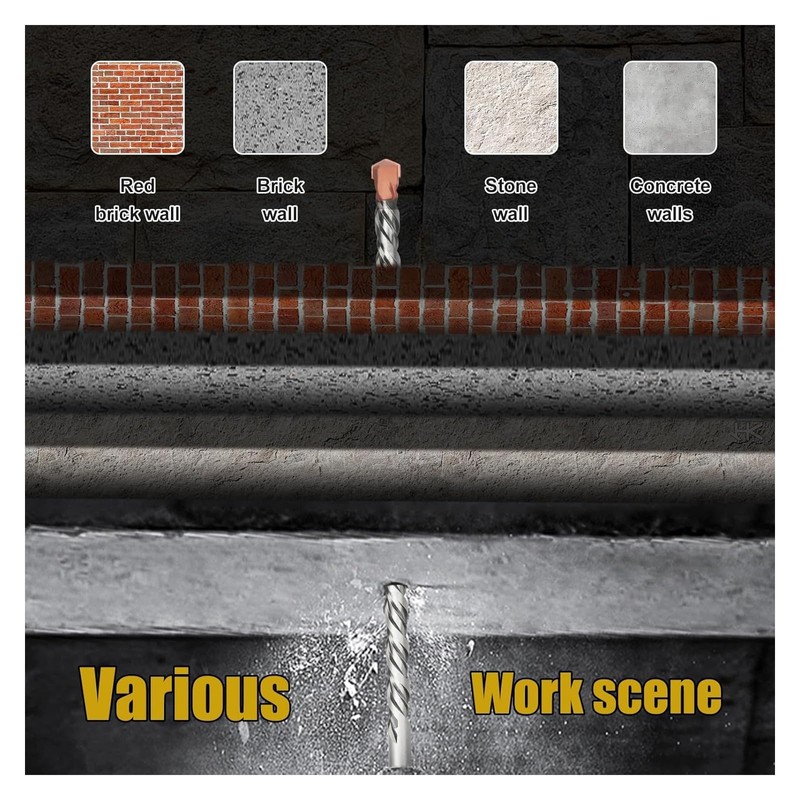 Superior Hammer Drill Bits, 16mm Masonry Drill Bits for Heavy-Duty