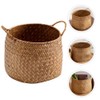 Kichvoe Rattan Storage Boxes With Handles - Cane Seagrass Plant