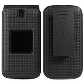 Case with Clip for Alcatel Go Flip V, [Black] Snap-On Cover with [Rotating/Ratchet] Belt Hip Holster Combo for Alcatel Go Flip, MyFlip 4G, QuickFlip, AT&T Cingular Flip 2, (A405DL, 4051s, 4044, A405)