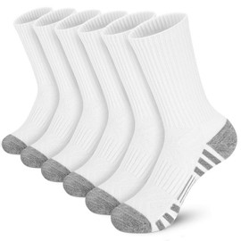 Ausein Calcetines Hombre 6 Pares, Calcetines Deportivos Algodón Transpirables, Absorbe el sudor y antiolor, Tines Correr Largos, Medias antideslizantes para Baloncesto,Running, Futbol, Ciclismo, Gym