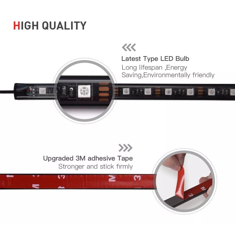 PUNKZZ Tiras 48 Led Rgb Interior App Control Remoto Luz