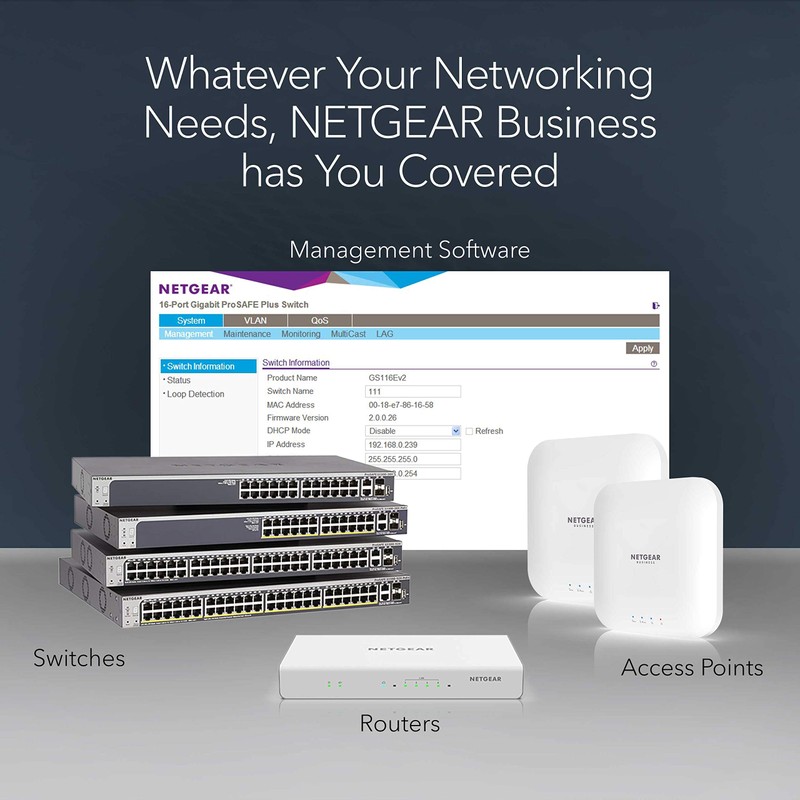 NETGEAR 8 Port Gigabit Ethernet Managed Network Switch (GS108E) -