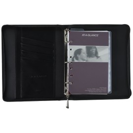 "AT-A-GLANCE Day Runner Windsor QuickView Slim Profile Starter Set, Undated, 3 Rings, Size 4, 5-1/2 x 8-1/2"", Black or Brown, Color Will Vary (101-0286) "
