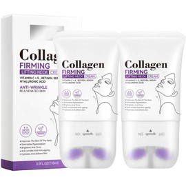 Face and Neck Collagen Cream, 110ml Collagen Firming and Lifting Neck Cream, Tightening Face and Neck Anti-Wrinkle Collagen Cream for Dark Spot (2PC, 110ml)