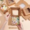 BENECREAT 20 Packs 12.5x12.5x4cm Brown Kraft Paper Box with Clear