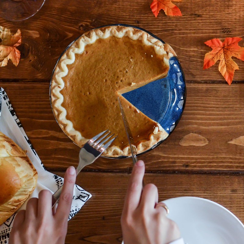 SIDUCAL Ceramic Pie Pan for Baking[10.5 inch],Reusable NonStick Ceramic Pie