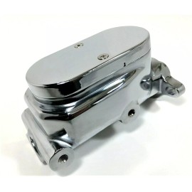 SPP GM Brake Master Cylinder 1" Bore 9/16" & 1/2" Ports Dual Corvette Chrome Flat