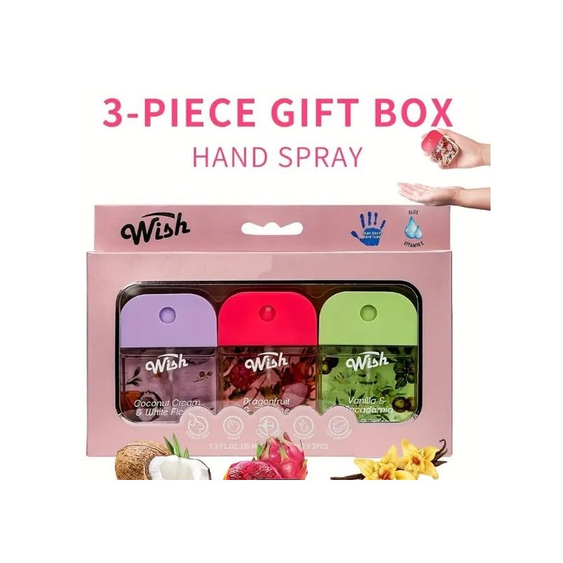 Generic Hand Sanitizer Gift Set, 3-Piece, Coconut Cream, Dragonfruit and