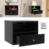 choayun Floating Nightstand with Remote Control LED Lights, Wall Mounted