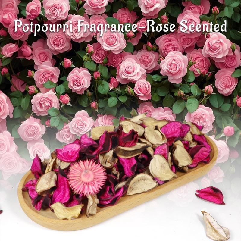 SCENTORINI Potpourri Bags, Potpourri Vase Filler, 10.44 oz Rose Scented
