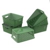 Rinboat Plastic Woven Storage Baskets, Rectangle Kitchen Organizer Bin, 6