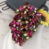 SELOVO Rhinestone Statement Brooch Pin Flower Dress Accessory (Purple)