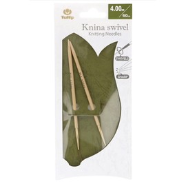 Tongue in Peach Knitting Needles, Bamboo, Beige, 60 cm x 4 mm