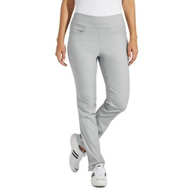 Willit Women's Golf Pants Stretch Casual Pull on Pants Quick Dry Hiking Pants Tummy Control Light Gray L