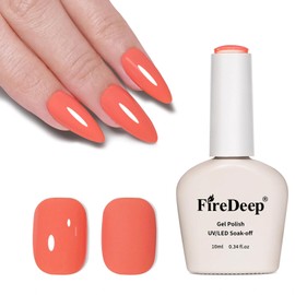Firedeep 10ml Hema Free Gel Polish Fiery Red Coral Color Gel Nail Polish Glazed Cherry Soak Off Manicure Gift for Art DIY and Salon