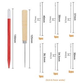 DICOSMETIC 14Pcs Rerooting Tool for Doll Hair 0.5-0.7mm Platinum Doll Knitting Needles Doll Wig Tool Accessories for Doll Breed Hair Implant Needle and Crochet Needle Brass Wood Doll Making Kit