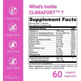 Niam, Climafort, Menopausia, 60 Cápsulas Sabor Sin Sabor