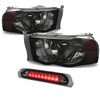 Auto Dynasty Compatible with Dodge Ram Smoke Lens Headlight+LED 3rd